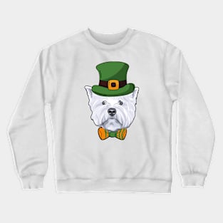 Cute Westie Irsih Terrier Dog St Patricks Day Funny Crewneck Sweatshirt